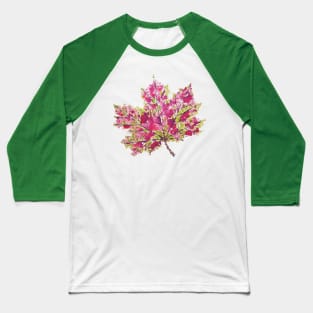 Abstract Colorful Watercolor Autumn Leaf Baseball T-Shirt